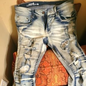 Men's Dark/White Slim skinny fit jeans Size 30W 32L